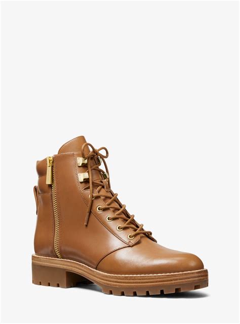 Rosario Leather and Logo Combat Boot 